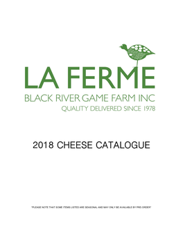 2018 Cheese Catalogue