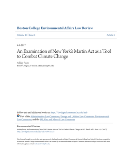 An Examination of New Yorkâ•Žs Martin Act As a Tool to Combat