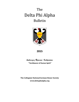 Delta Phi Alpha Bulletin