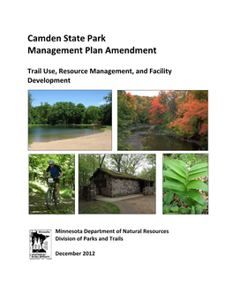 Camden State Park Management Plan Amendment