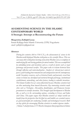AUGMENTING SCIENCE in the ISLAMIC CONTEMPORARY WORLD a Strategic Attempt at Reconstructing the Future