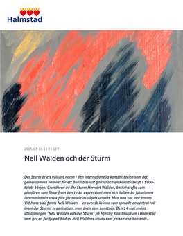 Nell Walden Och Der Sturm