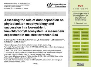 Assessing the Role of Dust Deposition on Phytoplankton Ecophysiology