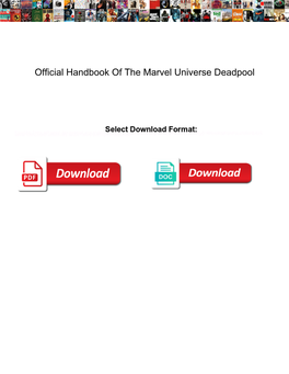 Official Handbook of the Marvel Universe Deadpool