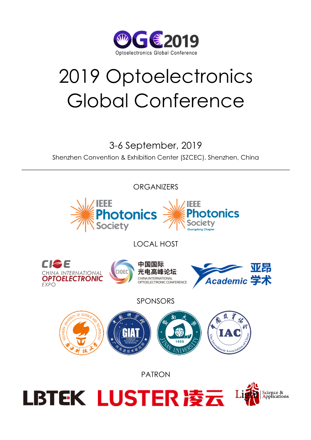 2019 Optoelectronics Global Conference