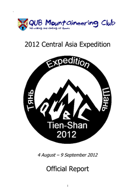 2012 Central Asia Expedition Official Report