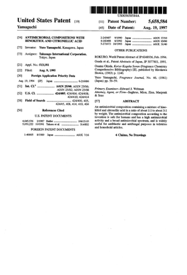 United States Patent (19) [11] Patent Number: 5,658,584 Yamaguchi 45) Date of Patent: Aug