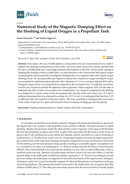 Numerical Study of the Magnetic Damping Effect on the Sloshing of Liquid Oxygen in a Propellant Tank