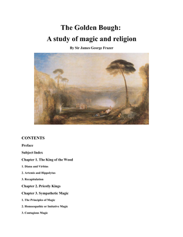 The Golden Bough: a Study of Magic and Religion by Sir James George Frazer