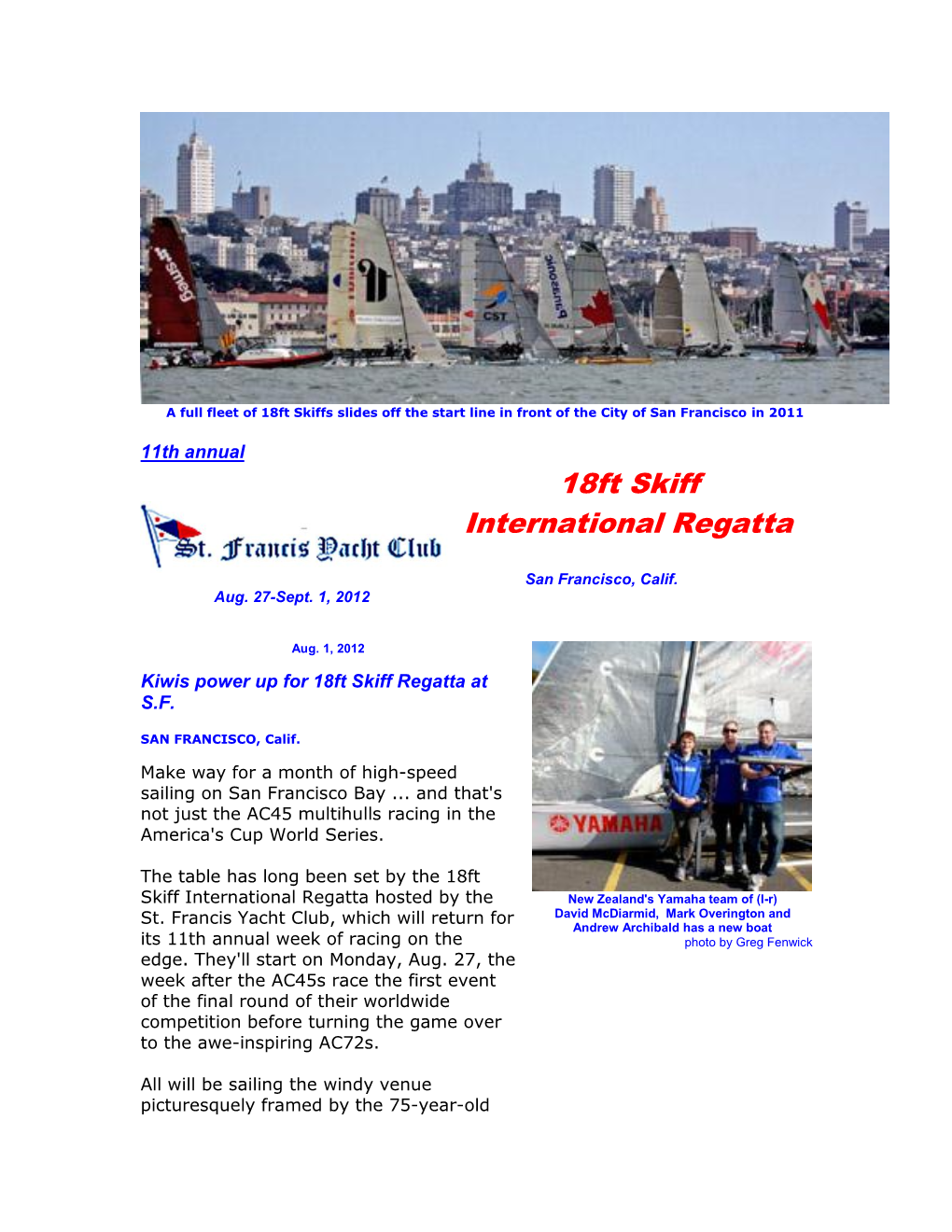 18Ft Skiff International Regatta