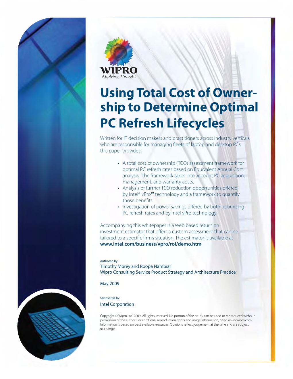 Using Total Cost of Owner- Ship to Determine Optimal PC Refresh Lifecycles