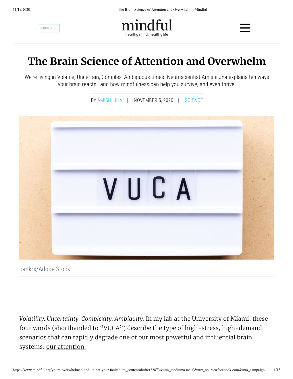 The Brain Science of Attention and Overwhelm - Mindful