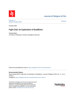 Fight Club: an Exploration of Buddhism