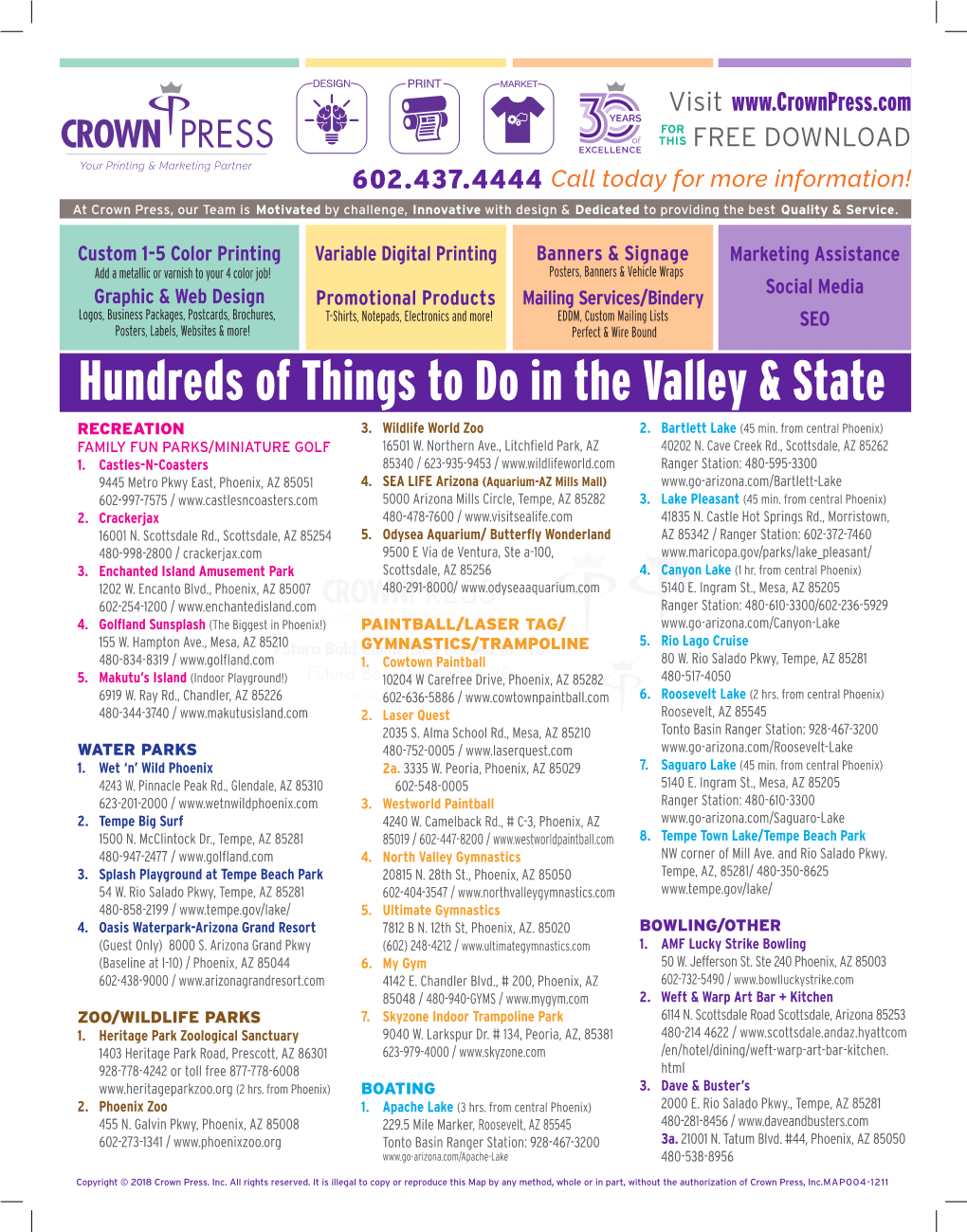 Download Your FREE Hundreds of Things to Do in the Valley & State