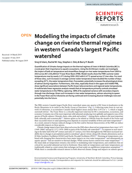 Modelling the Impacts of Climate Change on Riverine Thermal Regimes