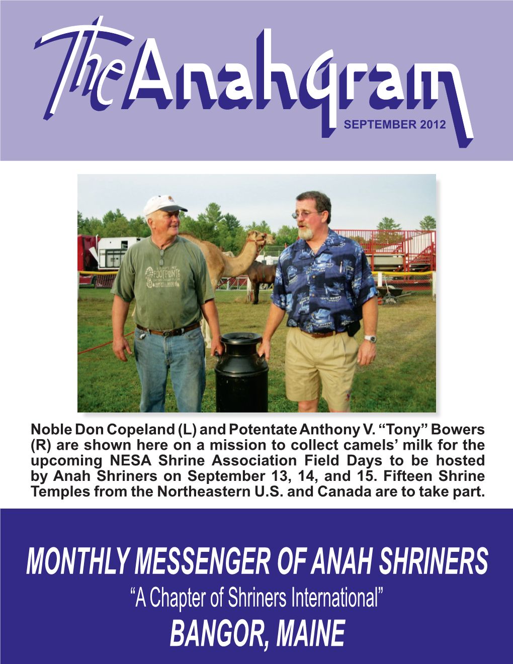 Monthly Messenger of Anah Shriners Bangor, Maine