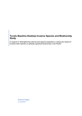Tuvalu Baseline Desktop Invasive Species and Biodiversity Study
