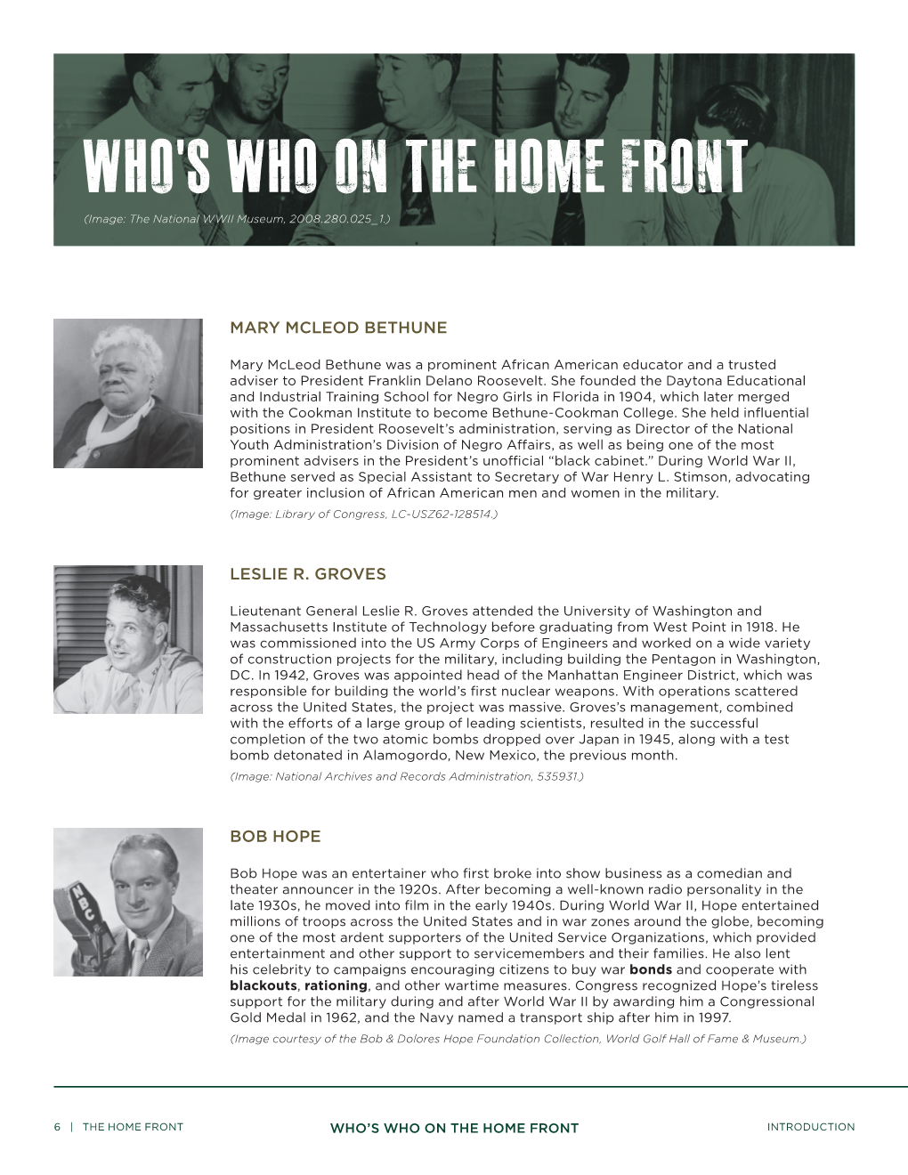 Who's Who on the Home Front