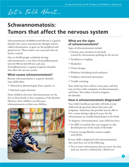 Schwannomatosis: Tumors That Affect the Nervous System