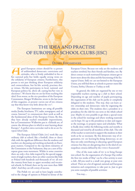 The Idea and Practise of European School Clubs (ESC)