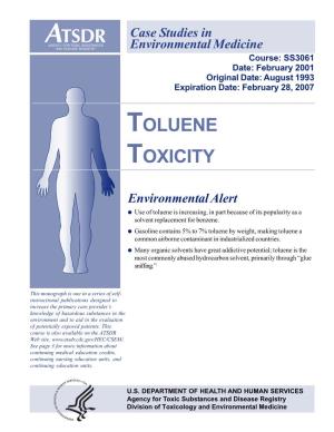 Toluene Toxicity