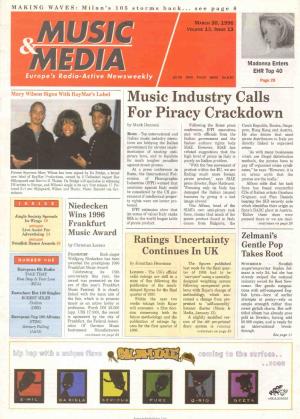Music Industry Calls for Piracy Crackdown