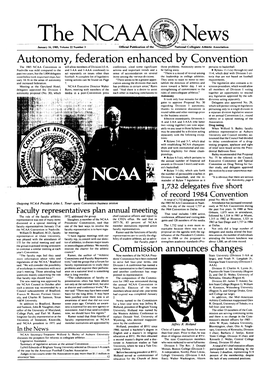 The NCAA News ’ Cement the Time Is Ripe for Reform in Collegiate Athletics - by Wilford S