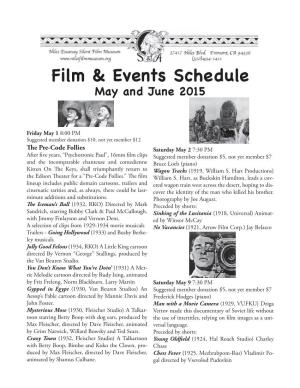 Film & Events Schedule