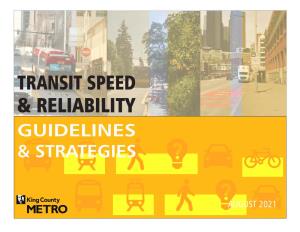 Transit Speed and Reliability Guidelines and Strategies