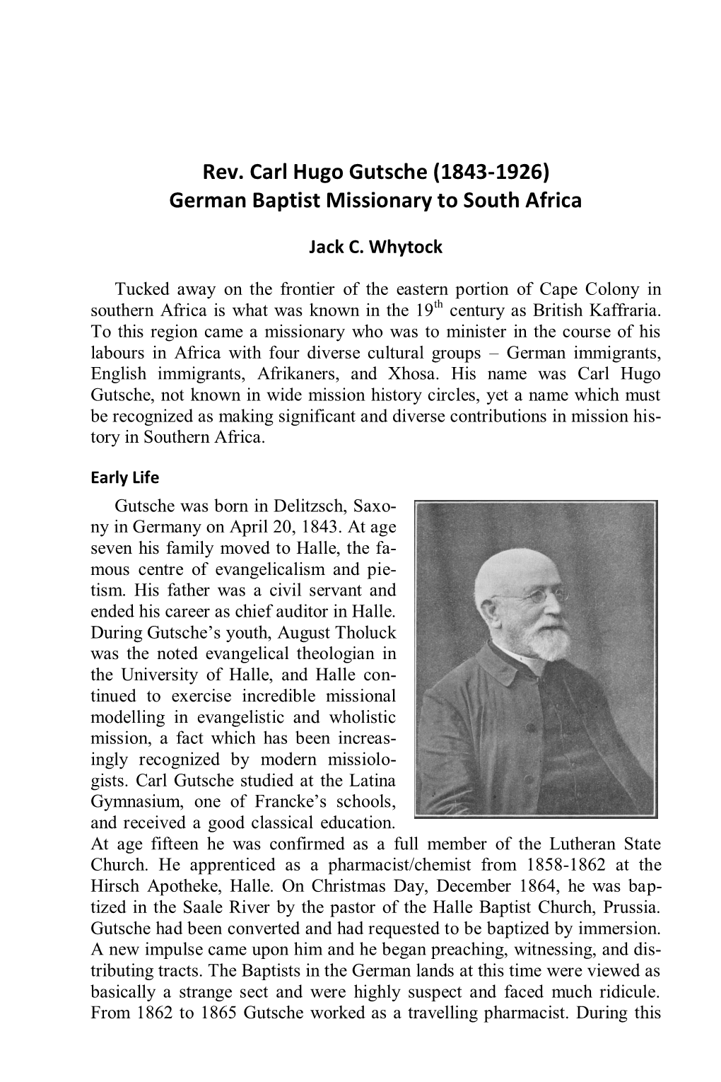 Haddington House Journal 2014 Period He Even Served As a Pharmacist in the Prussian Army at a Military Hospital in Weissenfels, Where He Often Helped During Surgeries