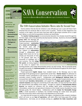 SAVA Conservation CENTER News from the Sambava-Andapa-Vohemar-Antalaha Region of Northeastern Madagascar