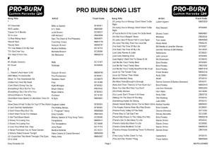 Pro-Burn Listing by Song Title