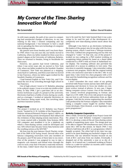 My Corner of the Time-Sharing Innovation World