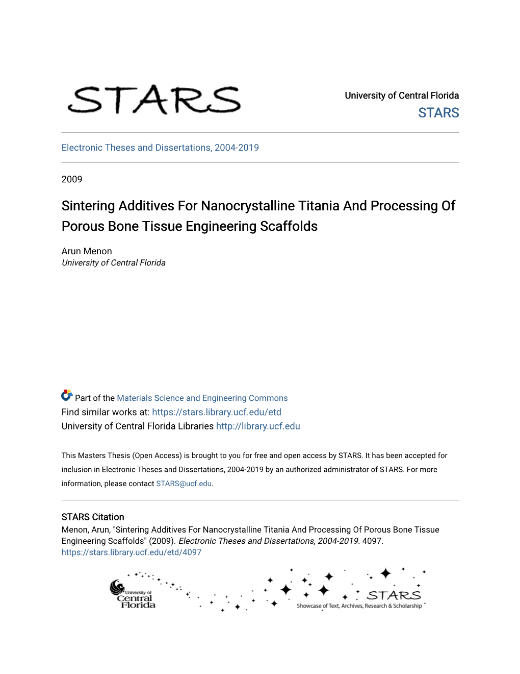 Sintering Additives for Nanocrystalline Titania and Processing of Porous Bone Tissue Engineering Scaffolds