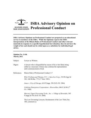 ISBA Advisory Opinion on Professional Conduct