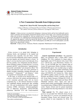 A New Coumestan Glucoside from Eclipta Prostrata