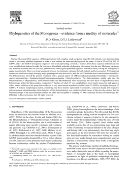 Phylogenetics of the Monogenea – Evidence from a Medley of Moleculesq