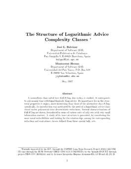The Structure of Logarithmic Advice Complexity Classes
