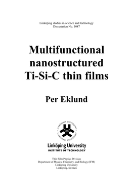 Multifunctional Nanostructured Ti-Si-C Thin Films