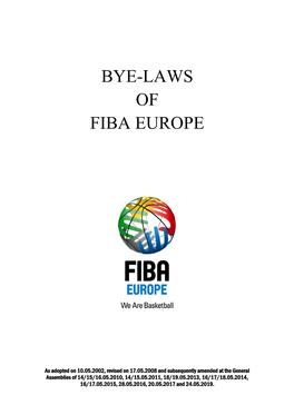 Bye-Laws of Fiba Europe