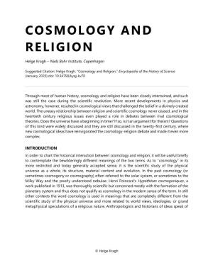 Cosmology and Religion