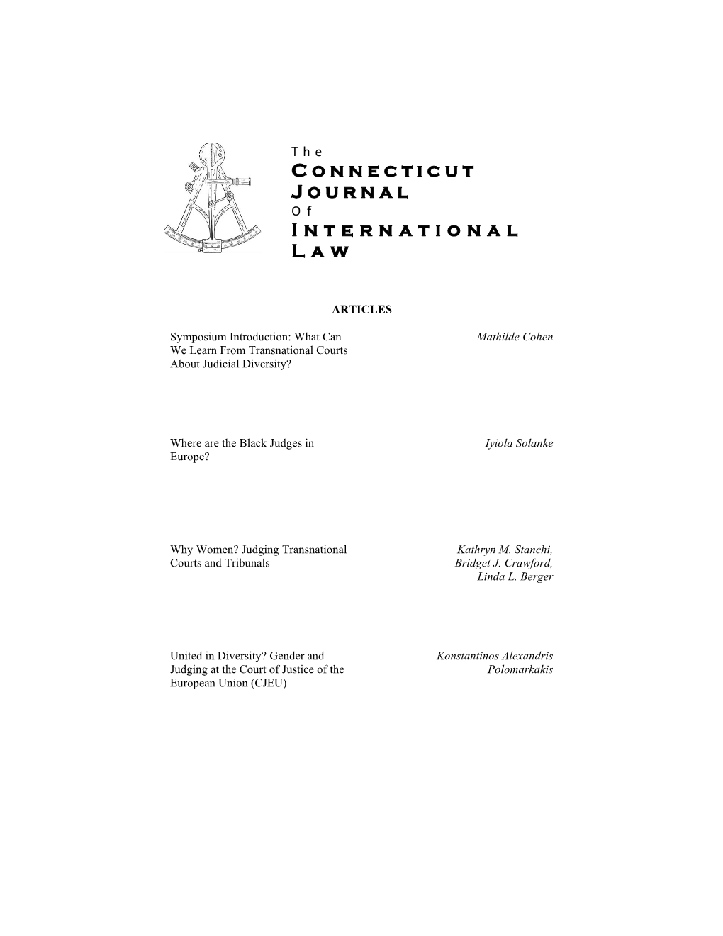 Connecticut Journal of International Law