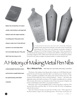 A History of Making Metal Pen Nibs