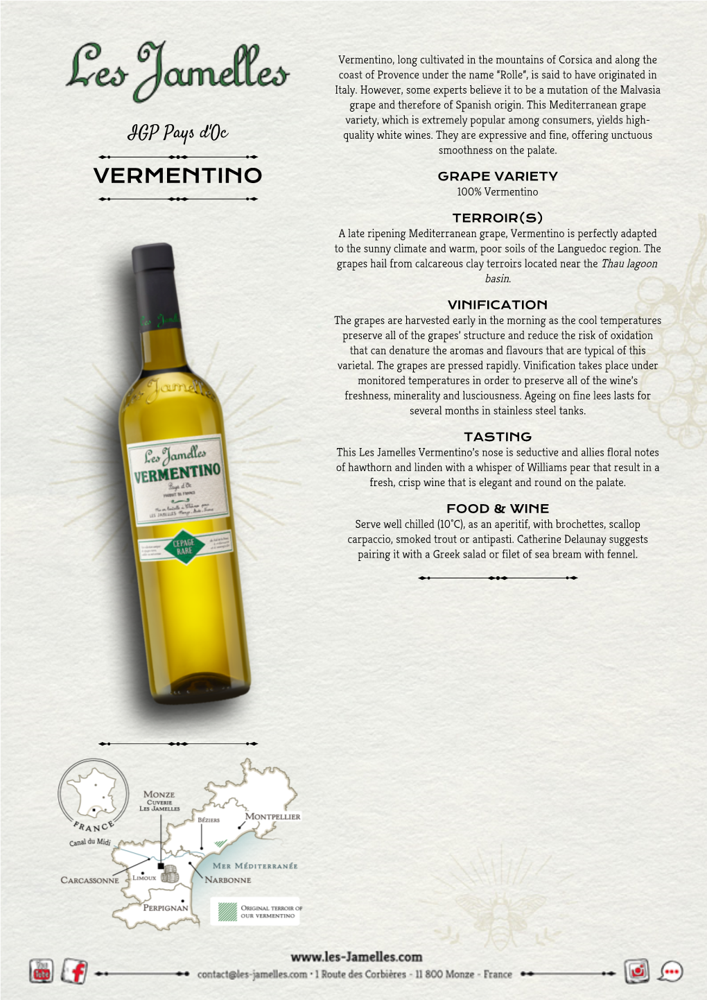 Vermentino, Long Cultivated in the Mountains of Corsica and Along the Coast of Provence Under the Name “Rolle”, Is Said to Have Originated in Italy