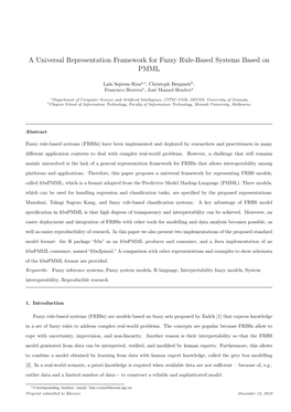 A Universal Representation Framework for Fuzzy Rule-Based Systems Based on PMML