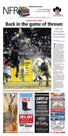 Back in the Game of Thrown Bull Rider Recovers from Shattered Femur to Reach Finals