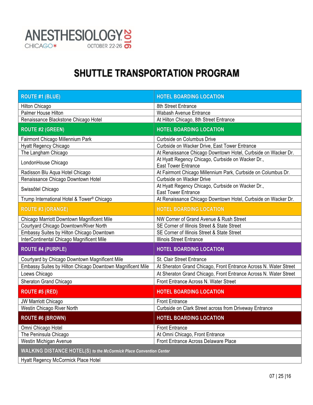 AM 2016 Shuttle Schedule 07 25 16