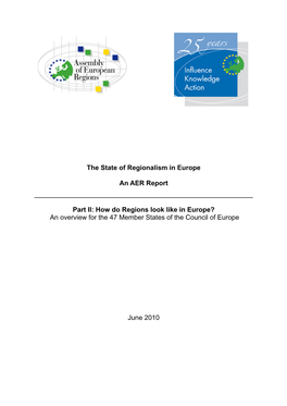 The State of Regionalism in Europe an AER Report Part II