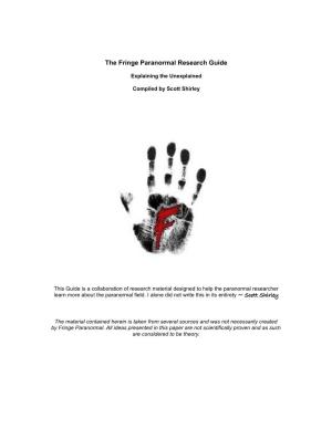 The Fringe Paranormal Research Guide