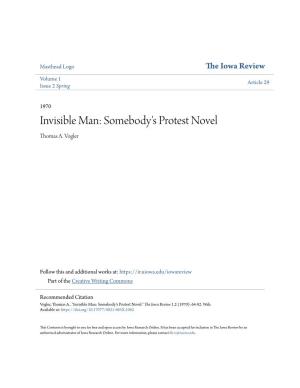 Invisible Man: Somebody's Protest Novel Thomas A
